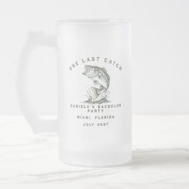 Taza De Cristal Esmerilado Fiesta de Soltero de Pesca con Tema de Pescado Per