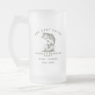 Taza De Cristal Esmerilado Fiesta de Soltero de Pesca con Tema de Pescado Per