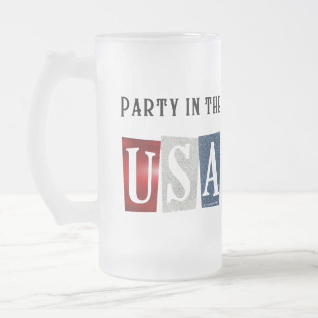 Taza De Cristal Esmerilado Fiesta en Estados Unidos (Izquierda)