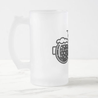 Taza De Cristal Esmerilado Fiets met bierglas. Flesopener icoon