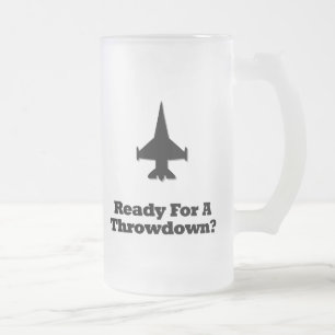 Taza De Cristal Esmerilado Fighter Jet listo para un lanzamiento