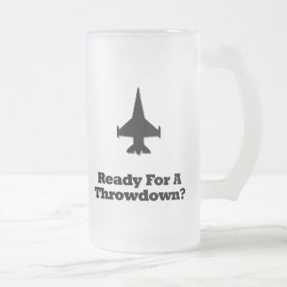Taza De Cristal Esmerilado Fighter Jet listo para un lanzamiento