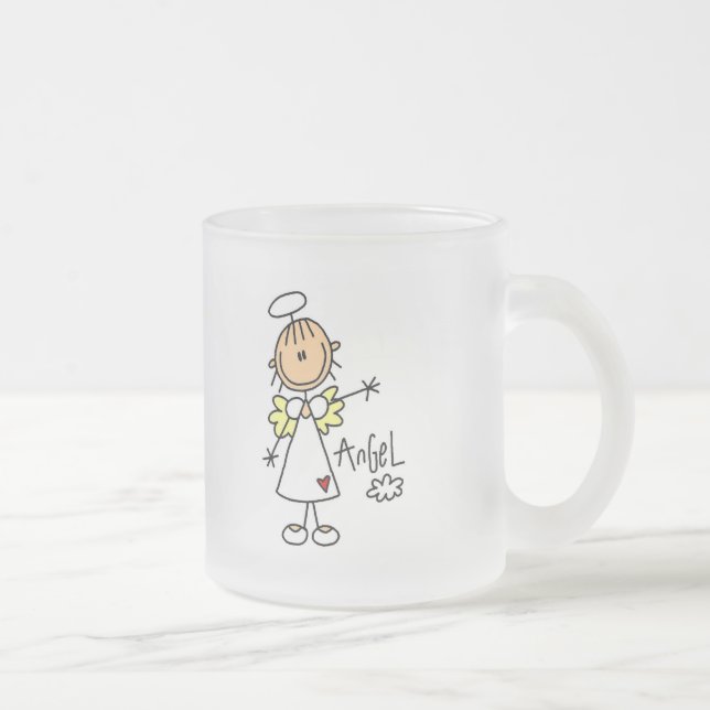 Taza De Cristal Esmerilado Figura camisetas y regalos del palillo del ángel (Derecha)