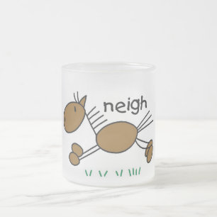 Taza De Cristal Esmerilado Figura camisetas y regalos del palillo del caballo