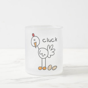 Taza De Cristal Esmerilado Figura camisetas y regalos del palillo del pollo