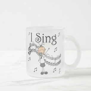 Taza De Cristal Esmerilado Figura chica del palillo canto las camisetas y los