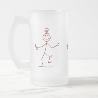 Taza De Cristal Esmerilado Figura de palo tambaleante Mug de vidrio escarchad