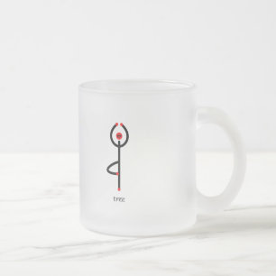 Taza De Cristal Esmerilado Figura del palillo de la actitud de la yoga del