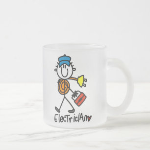 Taza De Cristal Esmerilado Figura del palillo del electricista