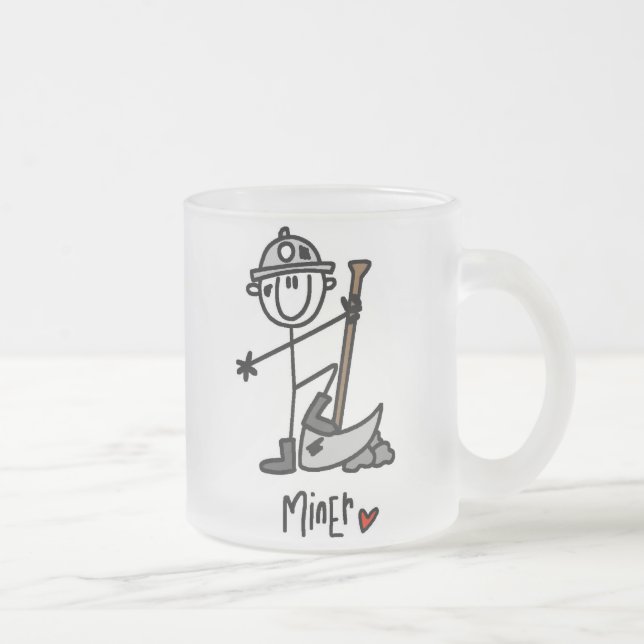Taza De Cristal Esmerilado Figura del palillo del minero (Derecha)