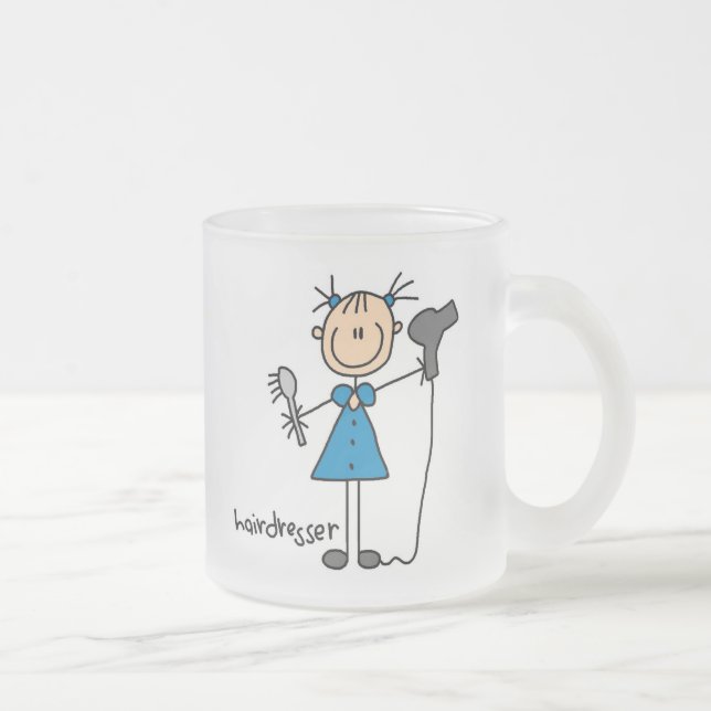 Taza De Cristal Esmerilado Figura del palillo del peluquero (Derecha)