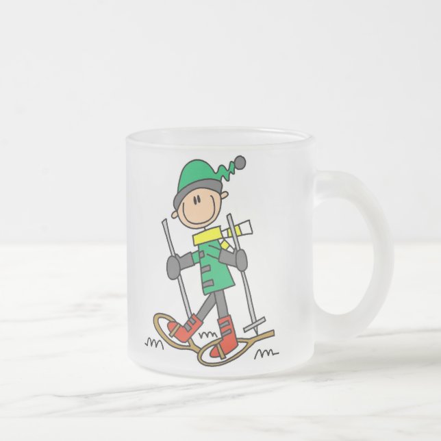 Taza De Cristal Esmerilado Figura Snowshoeing del palillo (Derecha)