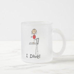 Taza De Cristal Esmerilado Figuras de Palitos Yo Me Zambullo Camisetas y Rega