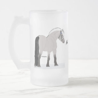Taza De Cristal Esmerilado Fiordos y cerveza