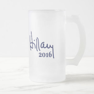 Taza De Cristal Esmerilado Firma 2016 de Hillary