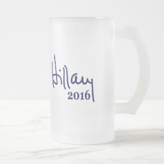 Taza De Cristal Esmerilado Firma 2016 de Hillary