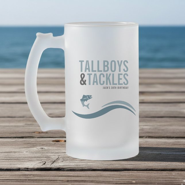 Taza De Cristal Esmerilado Fishing Trip Tallboys & Tackles Birthday Party (Subido por el creador)
