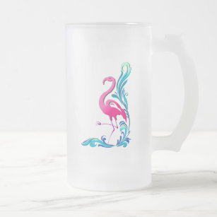 Taza De Cristal Esmerilado Flamingo 1
