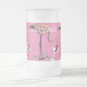 Taza De Cristal Esmerilado Flamingo Beber Martini Thunder_Cove