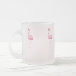 Taza De Cristal Esmerilado Flamingo manchado rosado
