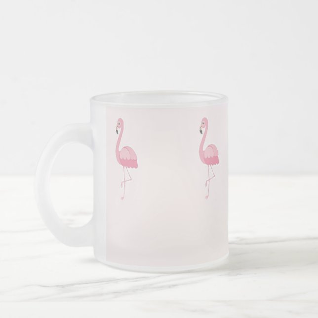 Taza De Cristal Esmerilado Flamingo manchado rosado (Izquierda)
