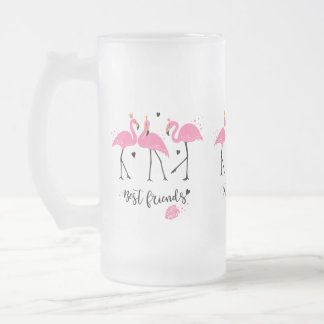 Taza De Cristal Esmerilado Flamingos rosados cúrcuitos Vector Premium