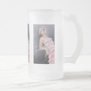 Taza De Cristal Esmerilado Flapper Springtime Frost Beer Mug