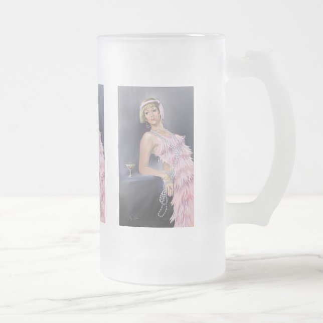 Taza De Cristal Esmerilado Flapper Springtime Frost Beer Mug (Derecha)