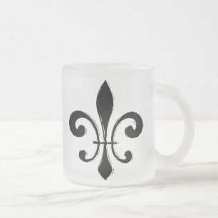 Taza De Cristal Esmerilado Fleur De Lis, Black Washout