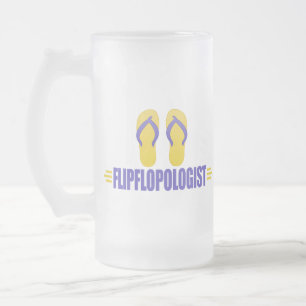 Taza De Cristal Esmerilado Flip Flops divertidos