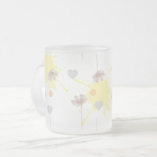 Taza De Cristal Esmerilado flor