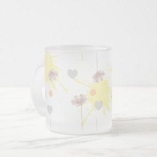 Taza De Cristal Esmerilado flor