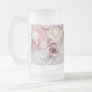 Taza De Cristal Esmerilado Flor Bouquet