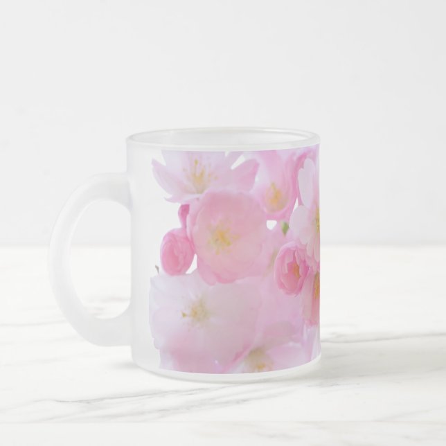 Taza De Cristal Esmerilado Flor de cerezo Escarcha de vidrio (Izquierda)
