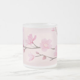 Taza De Cristal Esmerilado Flor de cerezo - rosa