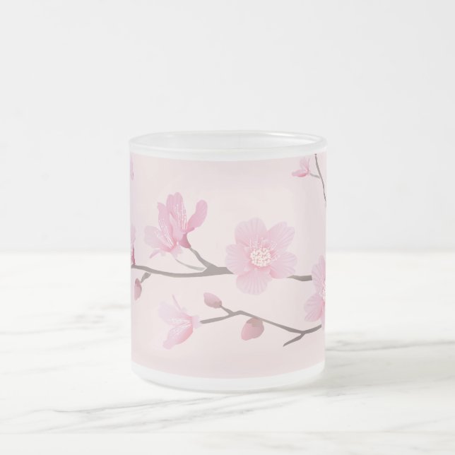 Taza De Cristal Esmerilado Flor de cerezo - rosa (Centro)