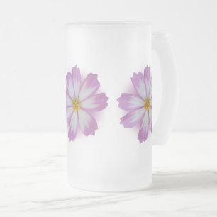 Taza De Cristal Esmerilado Flor de color púrpura claro