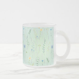 Taza De Cristal Esmerilado Flor de gradiente de color de agua botánica rústic