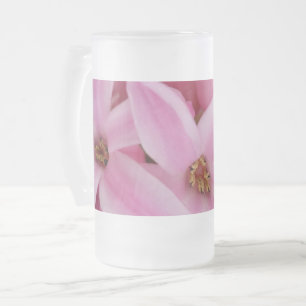 Taza De Cristal Esmerilado flor de jacinto rosa