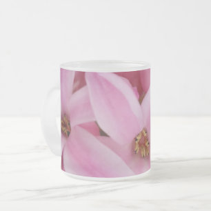 Taza De Cristal Esmerilado flor de jacinto rosa