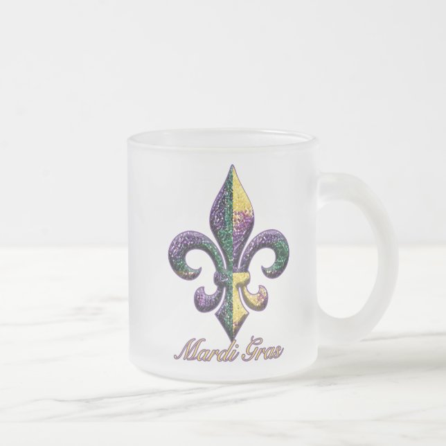 Taza De Cristal Esmerilado Flor de lis 2 de la gota del carnaval (Derecha)