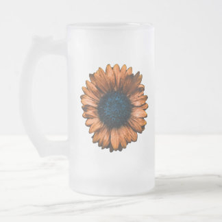 Taza De Cristal Esmerilado Flor de manta naranja