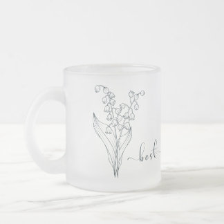 Taza De Cristal Esmerilado Flor de mes de nacimiento Regalo de cumpleaños de 