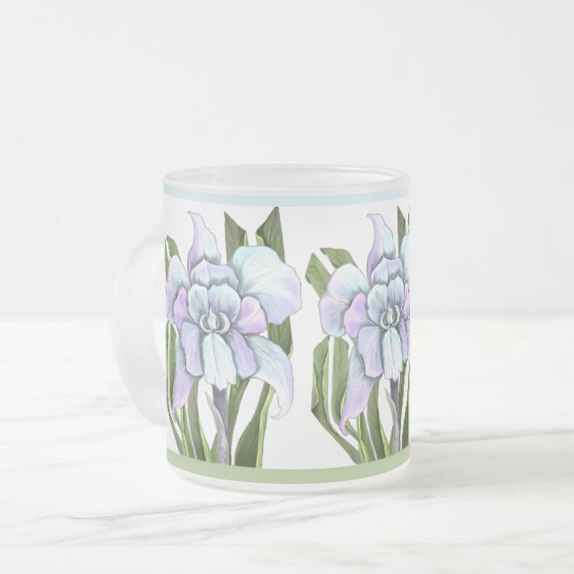 Taza De Cristal Esmerilado Flor de Smeraldo (Anverso izquierdo)