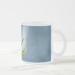 Taza De Cristal Esmerilado Flor de tulipán blanco