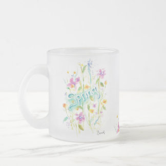 Taza De Cristal Esmerilado Flor de vidrio escarcha Té Coffee Mug