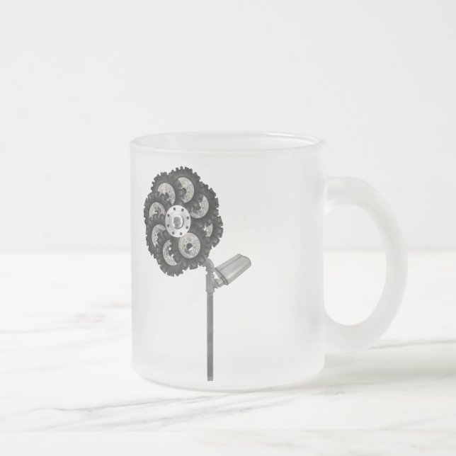 Taza De Cristal Esmerilado Flor industrial (Derecha)