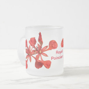 Taza De Cristal Esmerilado Flor Mug Royal Poinciana