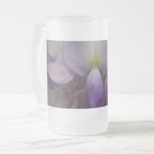 Taza De Cristal Esmerilado Flor púrpura Escarcha de vidrio escarpado de 16 oz