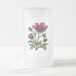 Taza De Cristal Esmerilado Flor silvestre